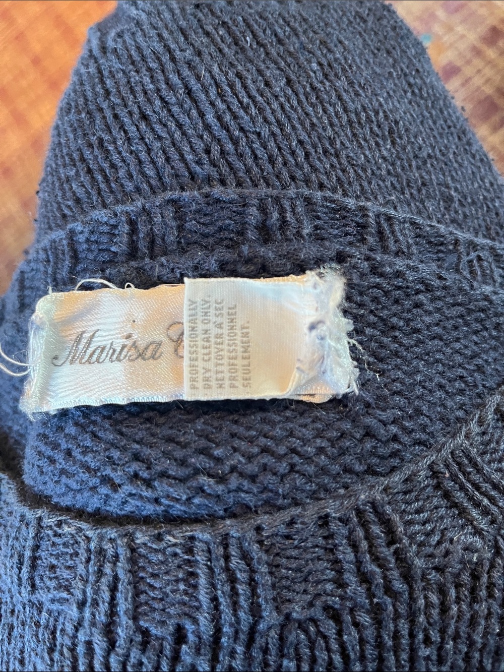 Marisa Christina Hand Knit Pullover Sweater Horse Jumping Navy Blue - Picture 6 of 6